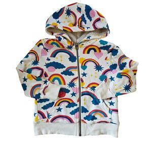Hanna Andersson | Faux Shearling Storytime Rainbow Hoodie | 100/4yrs